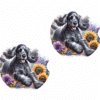 Clumber Spaniel in Flowers Ceramic Car Coaster Set (Copy)