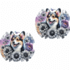 Collie in Flowers Ceramic Car Coaster Set (Copy)
