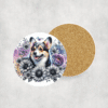 Corgi in Flowers Ceramic Coaster - Lifestyle