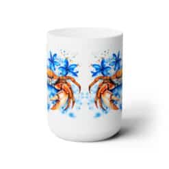 Crab Blue Floral 15oz Mug - Front