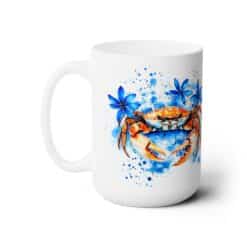 Crab Blue Floral 15oz Mug - Left