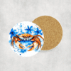 Crab Blue Floral Ceramic Coaster - Lifestyle