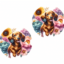 Curly-Coated Retriever in Flowers Ceramic Car Coaster Set (Copy)