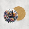 Doberman Pinscher in Flowers Ceramic Coaster - Lifestyle