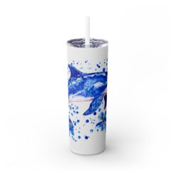 Dolphin Blue Floral 20oz Tumbler - Front