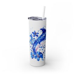 Dolphin Blue Floral 20oz Tumbler - Left