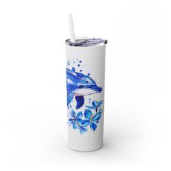 Dolphin Blue Floral 20oz Tumbler - Right