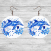 Dolphin Blue Floral Round Earrings - Lifestyle