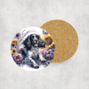 English Springer Spaniel in Flowers Ceramic Coaster - Lifestyle
