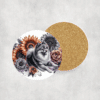 Finnish Spitz in Flowers Ceramic Coaster - Lifestyle