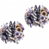 French Bulldog in Flowers Ceramic Car Coaster Set (Copy)