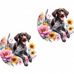 German Shepherd in Flowers Ceramic Car Coaster Set (Copy)