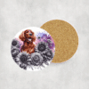 Irish Setter in Flowers Ceramic Coaster - Lifestyle