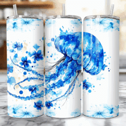 Jellyfish Blue Floral 20oz Tumbler - Lifestyle