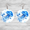 Jellyfish Blue Floral Round Earrings - Lifestyle