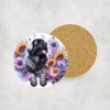 Leonberger in Flowers Ceramic Coaster - Lifestyle