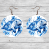 Manatee Blue Floral Round Earrings - Lifestyle