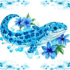 Moray Eel Blue Floral 20oz Tumbler - Render