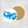 Moray Eel Blue Floral Ceramic Coaster - Lifestyle