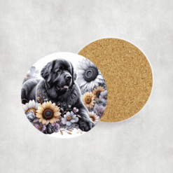 Newfoundland in Flowers Ceramic Coaster - Lifestyle