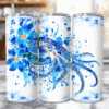Octopus Blue Floral 20oz Tumbler - Lifestyle