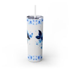 Orca Blue Floral 20oz Tumbler - Back