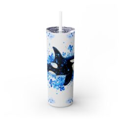 Orca Blue Floral 20oz Tumbler - Front