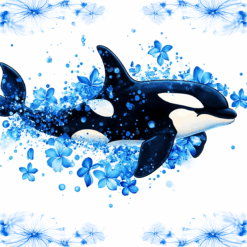 Orca Blue Floral 20oz Tumbler - Render