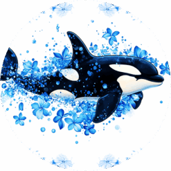 Orca Blue Floral Round Earrings - Render
