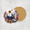 Scottish Terrier in Flowers Ceramic Coaster - Lifestyle