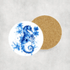 Seahorse Blue Floral Ceramic Coaster - Lifestyle