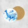 Seal Blue Floral Ceramic Coaster - Lifestyle