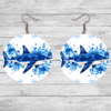 Shark Blue Floral Round Earrings - Lifestyle