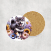 Shiba Inu in Flowers Ceramic Coaster - Lifestyle