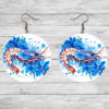 Shrimp Blue Floral Round Earrings - Lifestyle