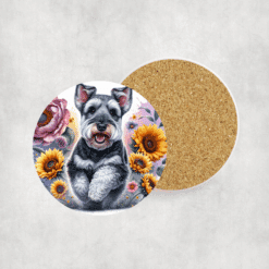 Welsh Terrier in Flowers Ceramic Coaster - Lifestyle