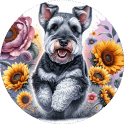 Welsh Terrier in Flowers Ceramic Coaster - Render