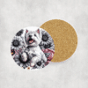 West Highland White Terrier in Flowers Ceramic Coaster - Lifestyle