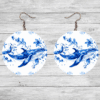 Whale Blue Floral Round Earrings - Lifestyle