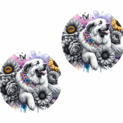 Great Dane in Flowers Ceramic Car Coaster Set (Copy)