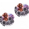 Irish Setter in Flowers Ceramic Car Coaster Set - Front